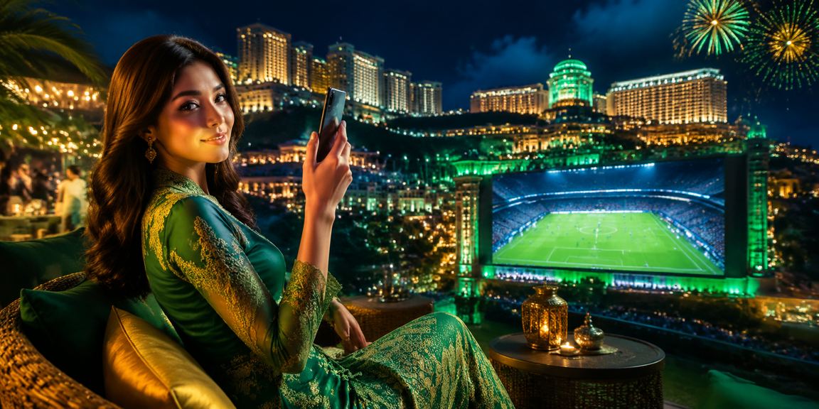 Penyokong sukan menyaksikan perlawanan langsung bola sepak di Genting Highlands Malaysia