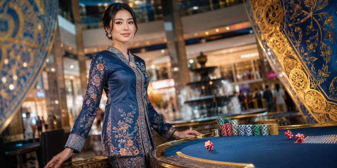 Wanita berbaju kurung menikmati pelbagai pilihan hiburan dalam talian di Kuala Lumpur