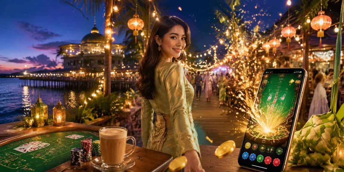 Suasana perayaan Hari Raya sambil menikmati hiburan dalam talian di Malaysia